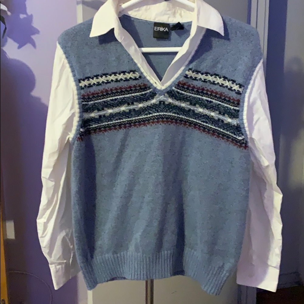 Sweater/woven top combo